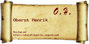 Oberst Henrik névjegykártya